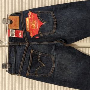 NWT Levi's 501 CT 24 x 32 dark blue stretch denim
